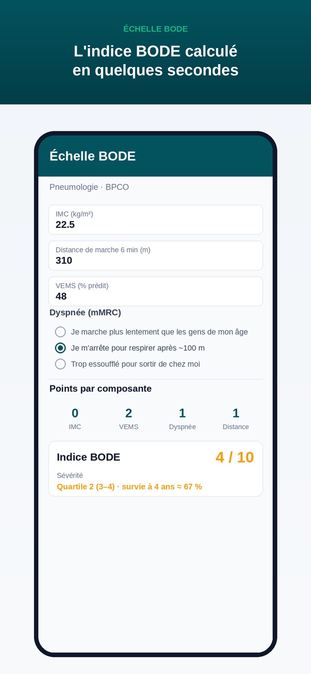 Clinical Toolkit: calculadora de índice BODE (EPOC)