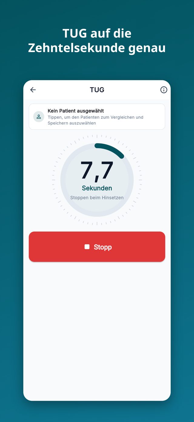Reha-Timer: Stoppen eines Timed Up and Go